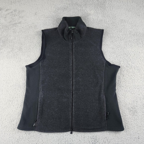 Lauren Ralph Lauren Jackets & Blazers - Lauren Active Ralph Lauren Vest Womens XL Gray Fleece Full Zip Stretch Pockets